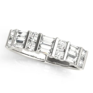 Marsali Lab-Created Mixed Shapes cut Bar-Set  Diamond Ring