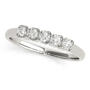 Abril 0.12 Carat Lab-Created Round cut Prong 5 Stone Diamond Ring