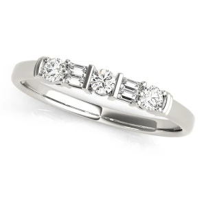 Maevery Lab-Created Platinum Bar And Prong Set  Diamond Ring