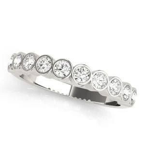 Lab-Created Round cut Bezel-Set  Half Eternity Diamond Ring