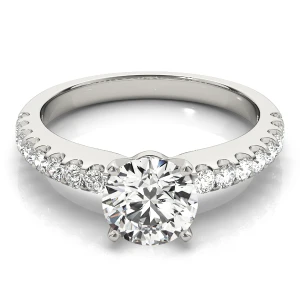 Sharron Lab-Created Diamond 4 Prong Side Stone Engagement Ring
