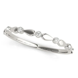 Lab-Created White Gold Bezel-Set 7 Stone Diamond Ring