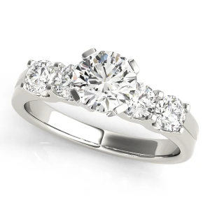 Eloise Lab-Created Diamond 4 Prong Side Stone Engagement Ring