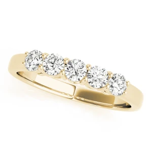 Dalia Lab-Created Yellow Gold 4 Prong 5 Stone Diamond Ring
