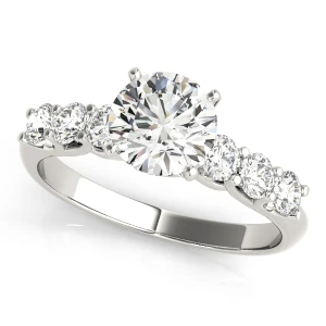 Jeralda Lab-Created Diamond 4 Prong Side Stone Engagement Ring