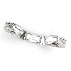 lesley Lab-Created Platinum Bar-Set  Diamond Ring