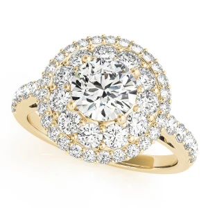 Karol Natural Yellow Gold Halo Diamond Ring