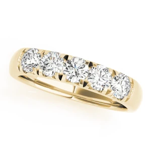 Giovanna Lab-Created Yellow Gold 4 Prong 5 Stone Diamond Ring