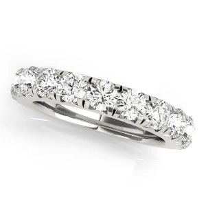 Aminah Lab-Created Silver Prong Half Eternity Diamond Ring