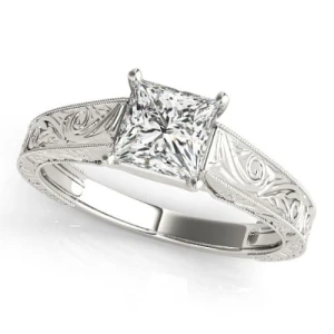 Norabel Lab-Created Platinum 4 Prong Solitaire Diamond Ring