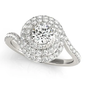 Leonor Natural Round cut Halo Diamond Ring