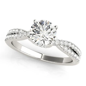 Kameron Lab-Created Round cut 4 Prong  Side Stone Diamond Ring
