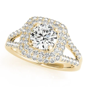 Kayloni Natural Yellow Gold Halo Diamond Ring