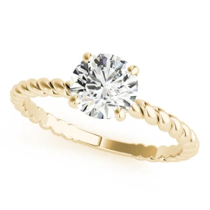 Nuwaira Natural Yellow Gold 4 Prong Solitaire Diamond Ring
