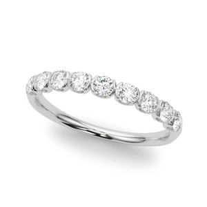 Lab-Created White Gold Bar-Set Half Eternity Diamond Ring