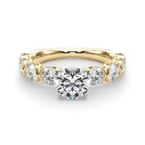 Ronitta Lab-Created Yellow Gold Side Stone Diamond Ring