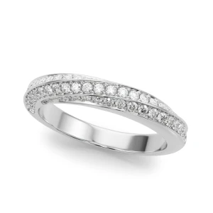Alta Lab-Created White Gold Pave-Set  Diamond Ring