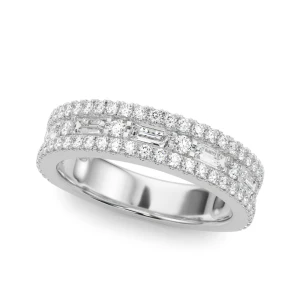 Nazaret Lab-Created Silver Prong-Set  Diamond Ring