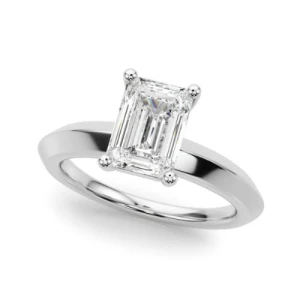 Oneida Natural Silver 4 Prong Solitaire Diamond Ring