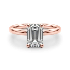 Odierne Lab-Created Rose Gold 4 Prong Classic Solitaire Engagement Diamond Ring