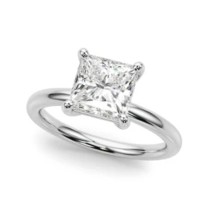Olif Lab-Created Yellow Gold 4 Prong Solitaire Diamond Ring