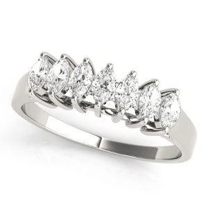 Lab-Created Marquise cut Prong-Set 7 Stone Diamond Ring