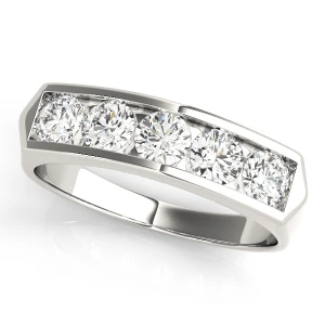 Summit 0.87 Carat Lab-Created Round cut Channel-Set  Diamond Ring
