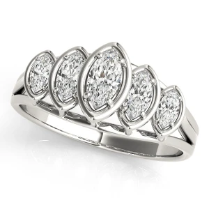 Lab-Created Marquise cut Prong-Set 5 Stone Diamond Ring