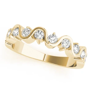 Lab-Created White Gold Bar-Set Half Eternity Diamond Ring