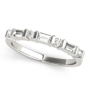loraina Natural White Gold Bar-Set  Diamond Ring