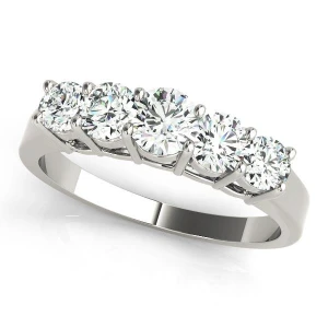 Elsy Lab-Created White Gold Prong 5 Stone Diamond Ring