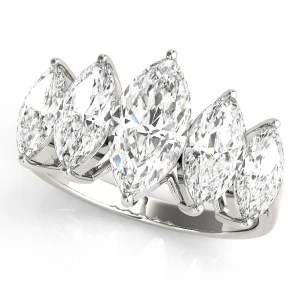 Paislynn Lab Grown Silver Prong-Set 5 Stone Diamond Ring
