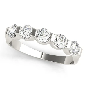 Lab-Created Bar-Set 5 Stone Diamond Ring