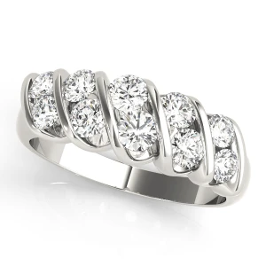 Lab-Created Bar-Set 5 Stone Diamond Ring