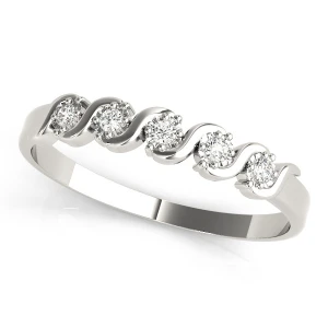 Lab-Created Bar-Set 5 Stone Diamond Ring