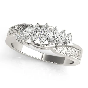 Renezmae Lab-Created Marquise cut Prong-Set 7 Stone Diamond Ring