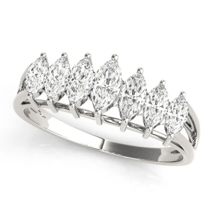 Ispina Lab-Created Marquise cut Prong-Set 7 Stone Diamond Ring