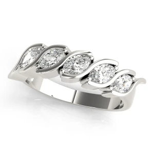 Senica Lab Grown Platinum Prong-Set 5 Stone Diamond Ring