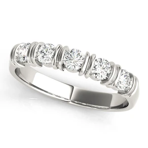 Lab-Created Bar-Set 5 Stone Diamond Ring