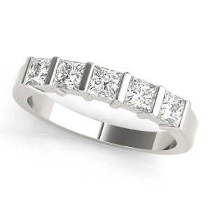 Viviane Lab-Created White Gold Bar-Set  Diamond Ring