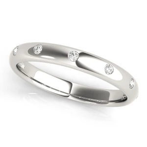 Lab-Created White Gold Bezel-Set 7 Stone Diamond Ring