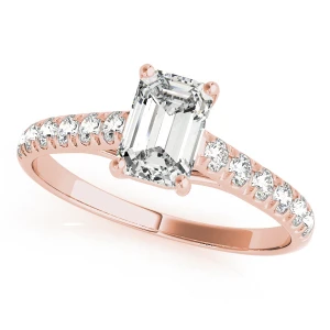 Liara Natural Diamond Rose Gold Side Stone Engagement Ring