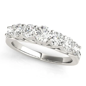 Erika Lab-Created White Gold Prong 7 Stone Diamond Ring