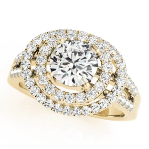 Kyrah Natural Yellow Gold Halo Diamond Ring