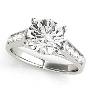 Rumaisa 0.50 Carat Lab-Created Round cut Channel-Set Side Stone Diamond Ring