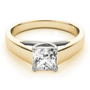 Danitza Lab-Created Yellow Gold 4 Prong Solitaire Diamond Ring