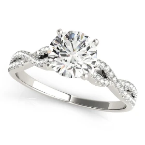 Nikki Lab-Created Round cut 4 Prong  Side Stone Diamond Ring
