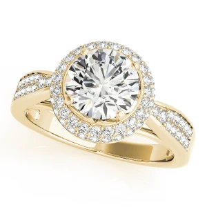 Kezia Natural Yellow Gold Halo Diamond Ring