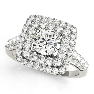 Luiza Natural Cushion cut Halo Diamond Ring