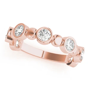 Lab-Created Rose Gold Bezel-Set 7 Stone Diamond Ring